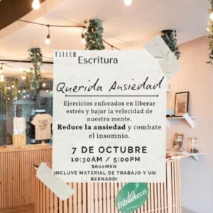 Taller de Escritura: Querida Ansiedad